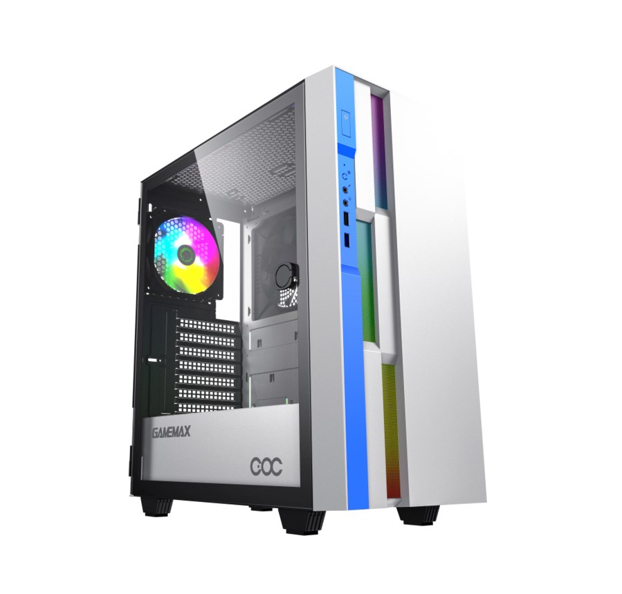 Корпус Mid-Tower GameMax Brufen C3 WB белый [закаленное стекло, 1 x 120 мм, 1 x 140 мм, 0.5 мм] [BrufenC3WB]