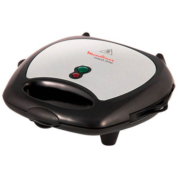 Вафельница Moulinex SW611812 черный [700 Вт, бельгийские вафли, сэндвичи, 2 шт, антипригарное покрытие, сменные панели, корпус - пластик, металл]