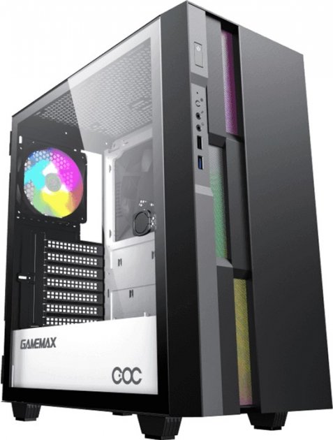 Корпус Mid-Tower GameMax Brufen C3 BG черный [закаленное стекло, 1 x 120 мм, 1 x 140 мм, 0.5 мм] [BrufenC3BG]