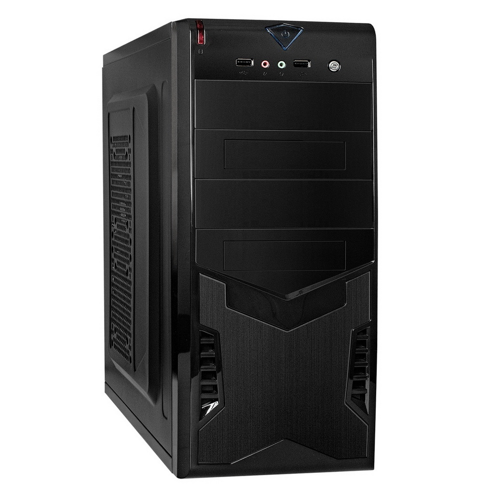 Корпус Miditower ExeGate CP-604 Black, ATX, <CP450W, 80mm>, 2*USB, Audio