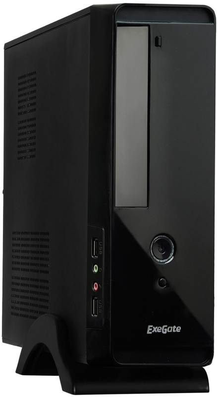 Корпус MiniITX ExeGate MI-209 Black, miniITX/mATX, <без БП>, 2*USB, Audio