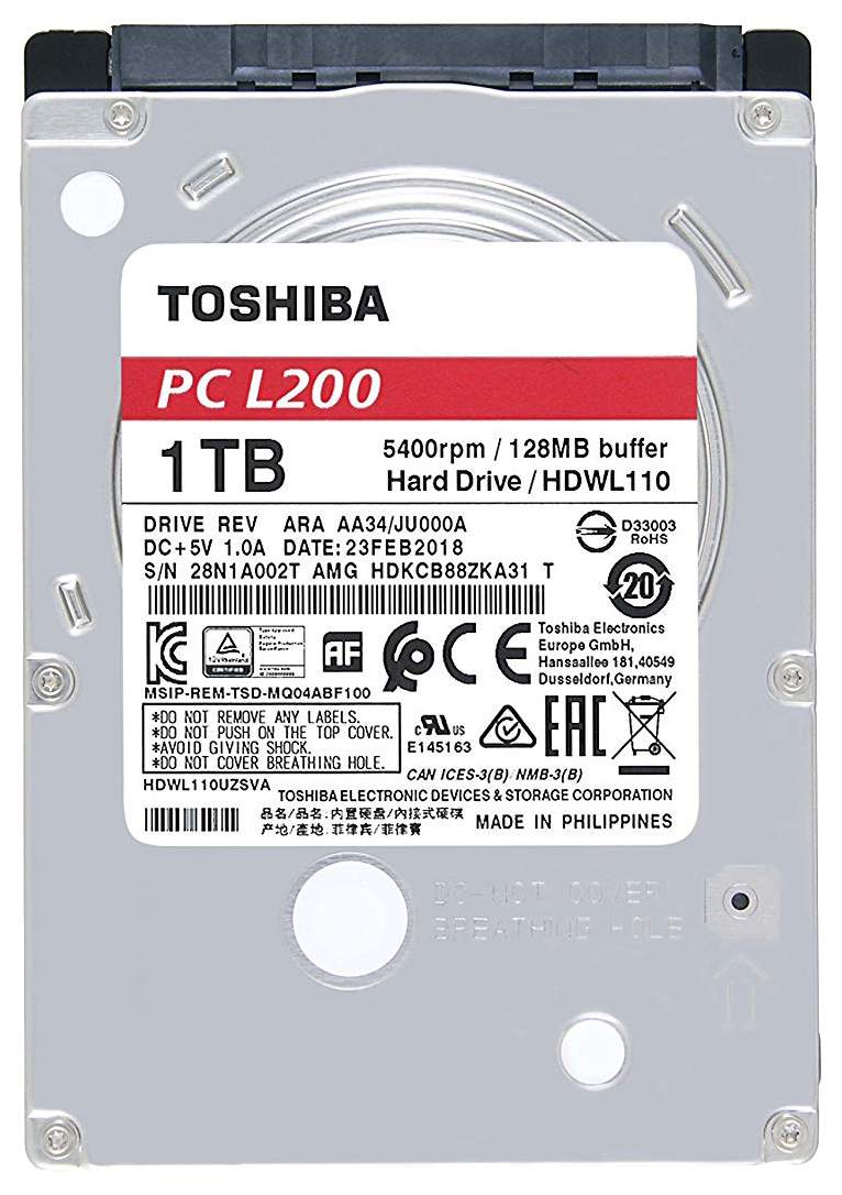 Жёсткий диск Toshiba L200 HDWL110UZSVA SATA-III 1Tb 128Mb 2.5" 5400 об/мин OEM
