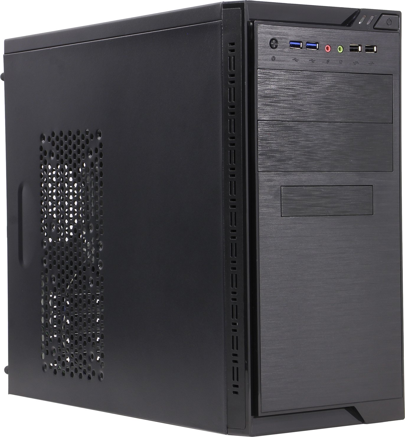 Корпус Minitower ExeGate MA-372UX Black, mATX <UN400, 120mm> 2*USB+2*USB3.0, Audio
