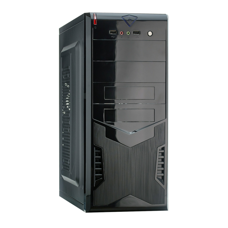 Корпус Miditower ExeGate CP-604 Black, ATX, <CP350W, 80mm>, 2*USB, Audio