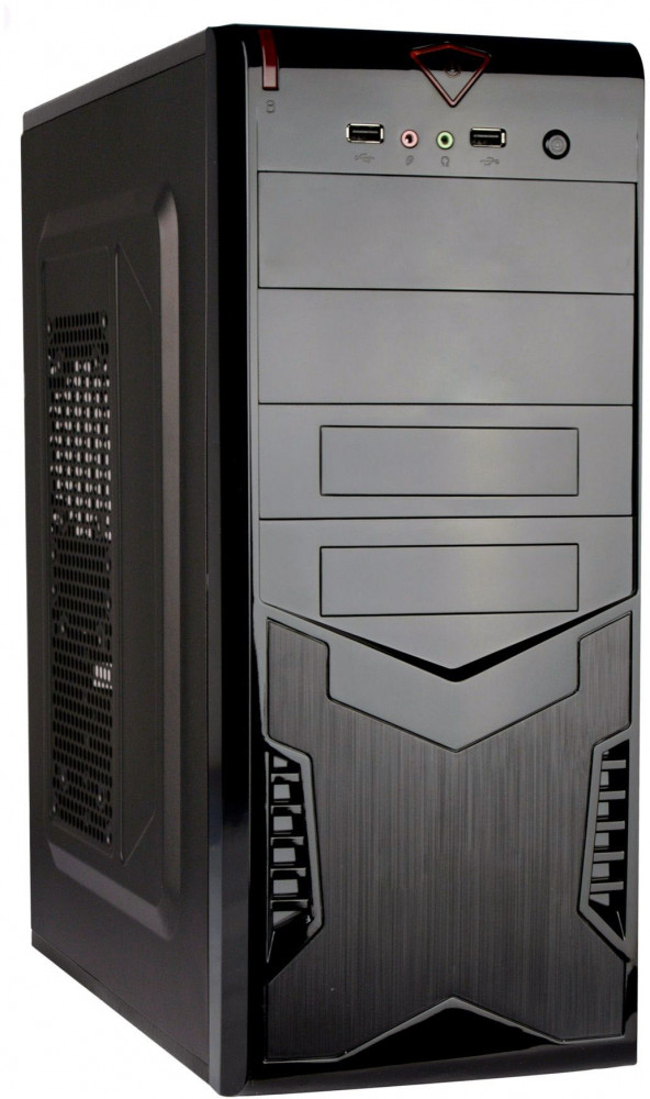 Корпус Miditower ExeGate CP-604 Black, ATX, <CP500W, 80mm>, 2*USB, Audio