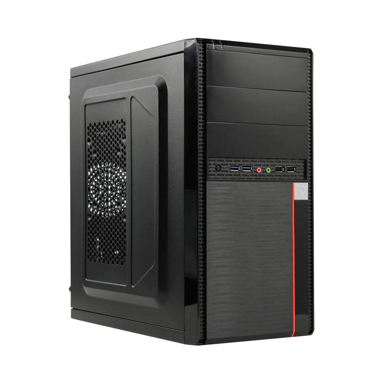 Корпус Minitower ExeGate BA-204U Black, mATX, <AA400, 80mm>, 2*USB+2*USB3.0, Audio