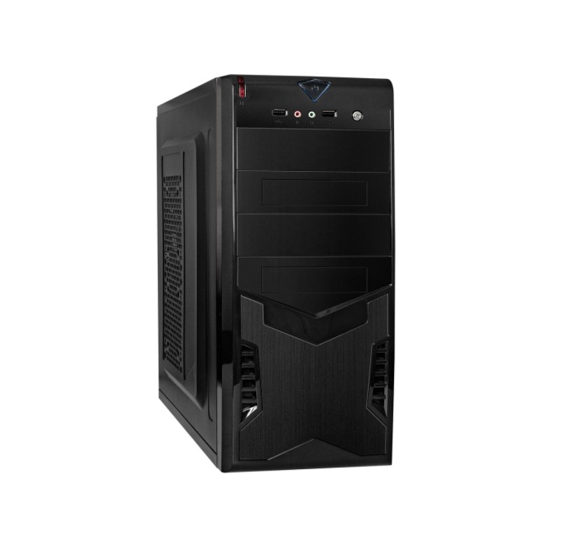 Корпус Miditower ExeGate CP-604 Black, ATX, <без БП>, 2*USB, Audio