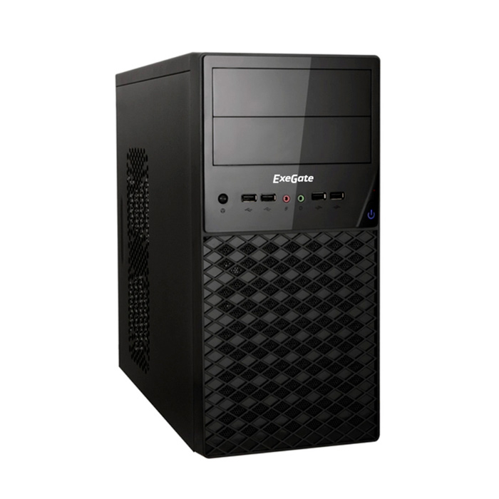 Корпус Minitower ExeGate QA-413U Black, mATX, <без БП>, 3*USB+1*USB3.0, Audio