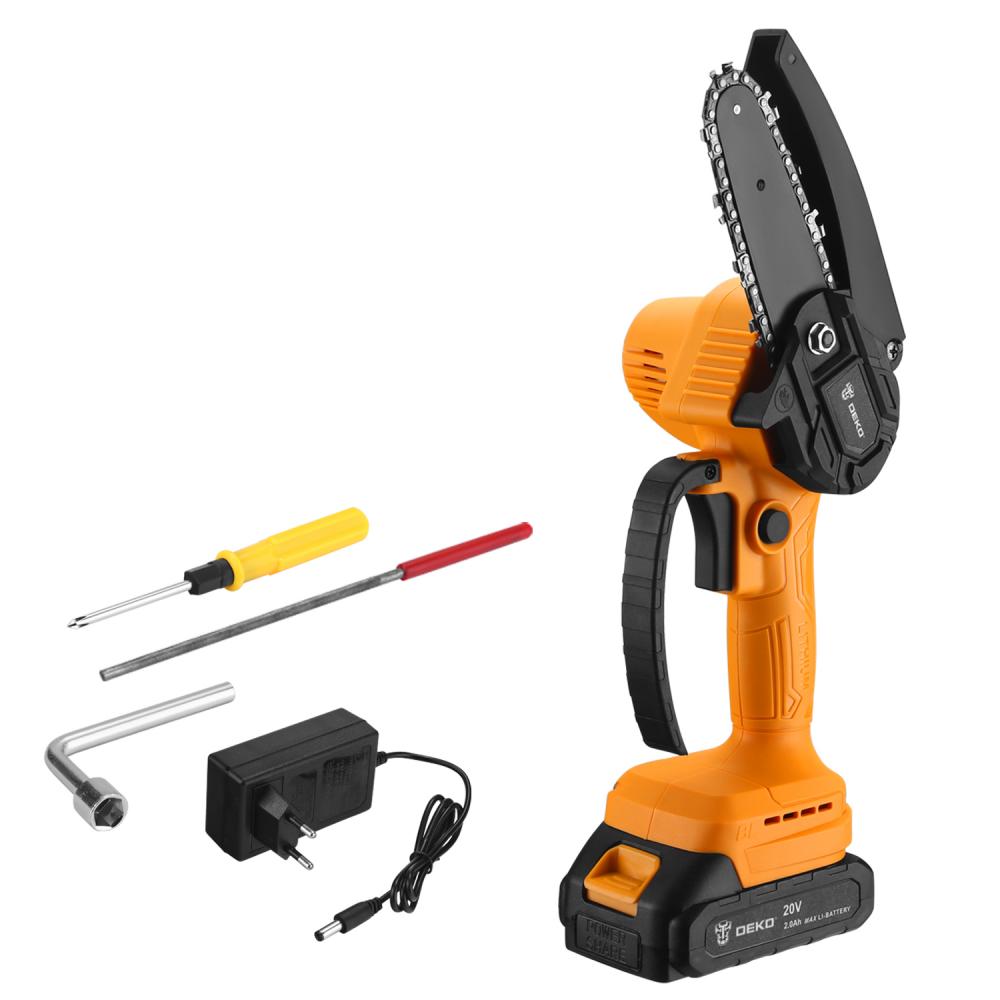 Пила цепная аккумуляторная DEKO DKCHS 20-4, 20В, 1x2.0Ач