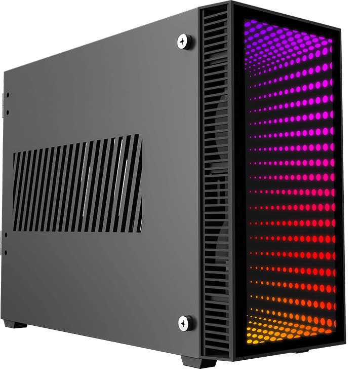 Корпус Mini-Tower GameMax Abyss ITX Mini ITX, Black, TG, USB3.0 Port, USB3.1 GEN1, RGB Controller, Front 2x120mm fan, Top 2x120mm ARGB Fan