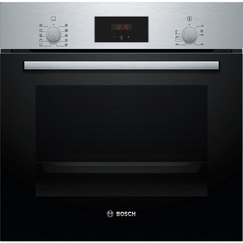 Электрический духовой шкаф BOSCH HBF114ES0R [66 л, нержавеющая сталь, дисплей, традиционная, утапл., сенсор, серебристый]
