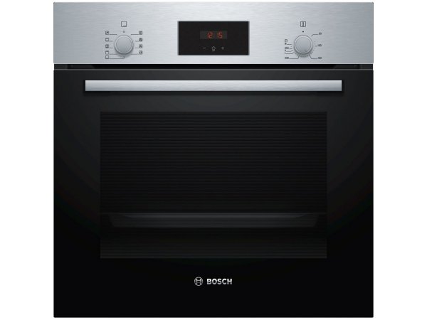 Электрический духовой шкаф BOSCH HBF114ES0R [66 л, нержавеющая сталь, дисплей, традиционная, утапл., сенсор, серебристый]