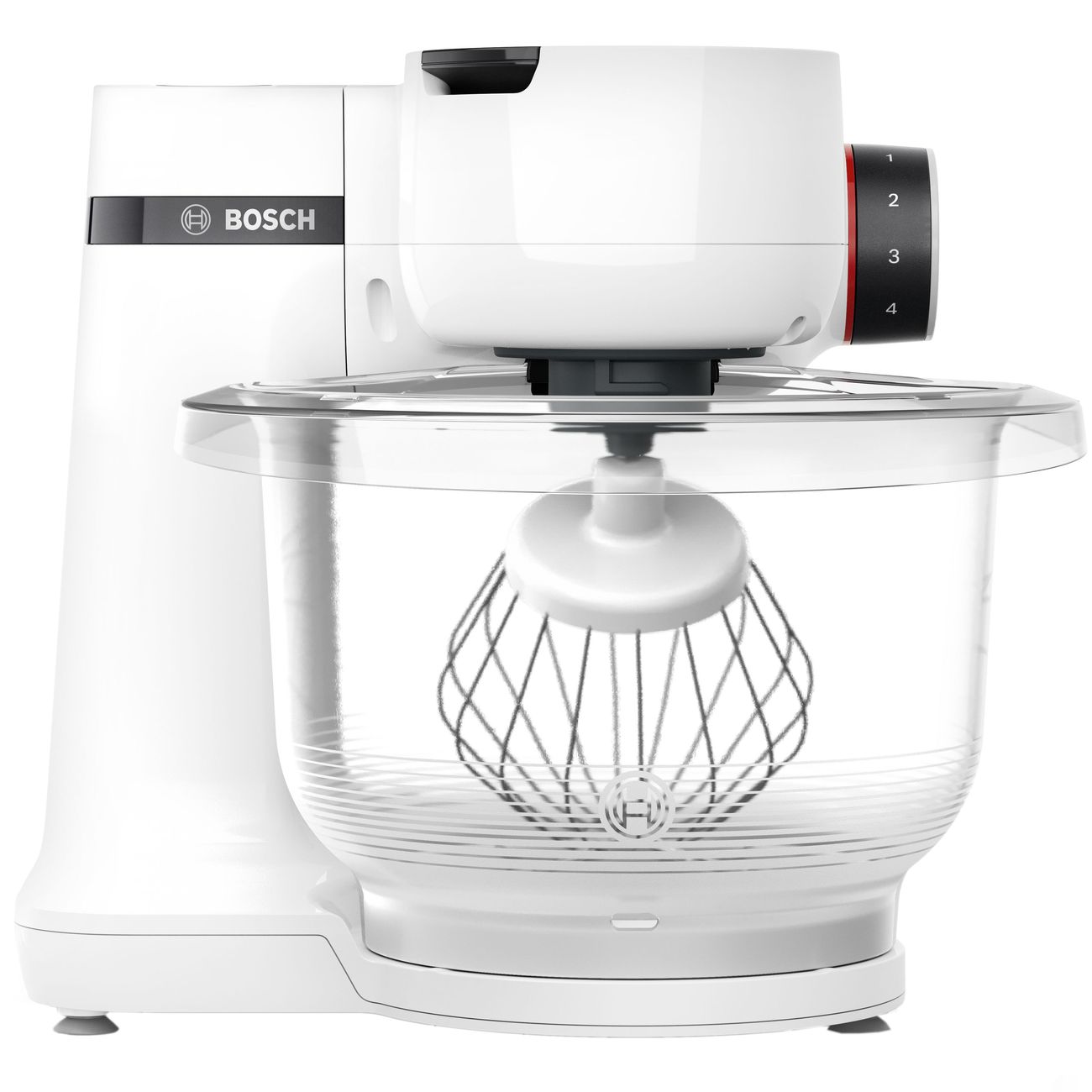 Миксер Bosch MUMS2TW01 [700 Вт, стационарный, скоростей - 4, корпус - пластик, насадок - 6 шт, белый, черный]