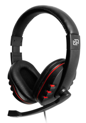 Гарнитура игровая Oklick HS-L380G ABADDON, для компьютера, мониторные, черный / красный [1100404]