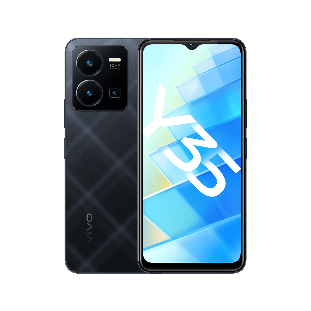 Смартфон 6.58" Vivo Y35 128 ГБ черный ядер - 8x(2.4 ГГц), 4 Гб, 2 SIM, IPS, 2408х1080, камера 50+2+2 Мп, NFC, 4G, GPS, FM, 5000 мА*ч