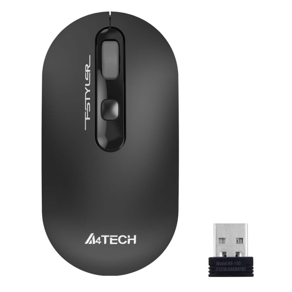 Мышь A4TECH Fstyler FG20, оптическая, беспроводная, USB, серый [fg20 grey]