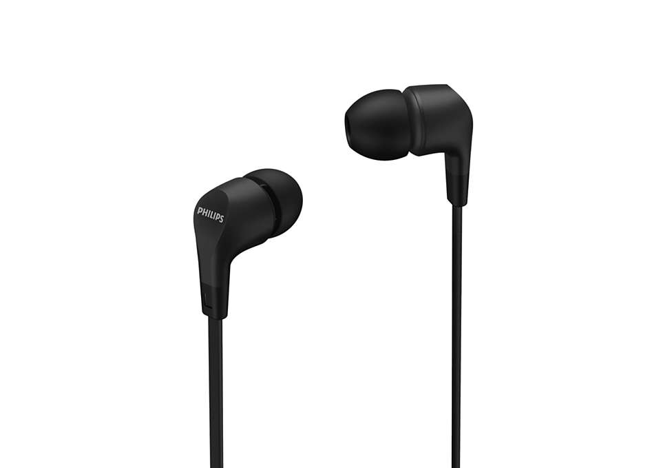 Гарнитура PHILIPS TAE1105BK/00, 3.5 мм, вкладыши, черный