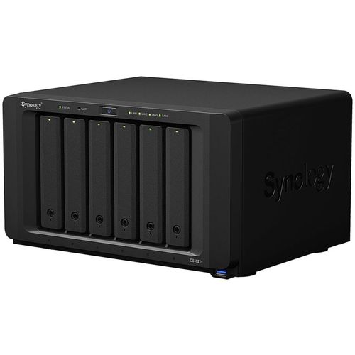 Synology DS1621+ QC2,2GhzCPU/4GbDDR4(upto32)/RAID0,1,10,5,6/upto 6hot plug HDD SATA(3,5' or 2,5')(upto16 with 2xDX517)+2 M.2 slots 2280/3xUSB3.2/4GigE(+1Expslot)/iSCSI/2xIPcam(upto40)/1xPS