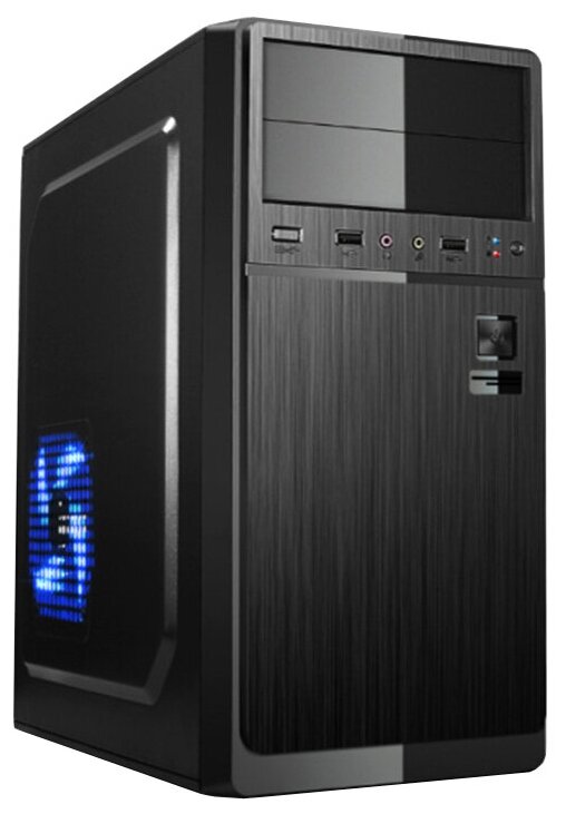 Корпус Miditower ExeGate XP-402U Black, ATX, <XP450, Black,120mm>, 2*USB+1*USB3.0, Audio
