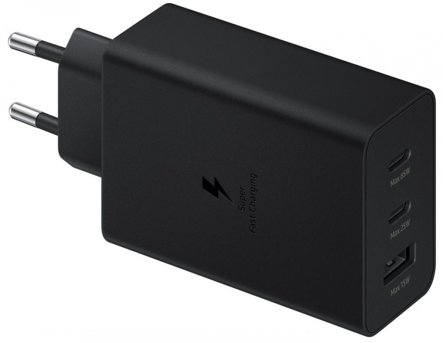 Зарядное устройство сетевое, 65Вт, 3USB, PD, Samsung, чер, EP-T6530NBEGRU