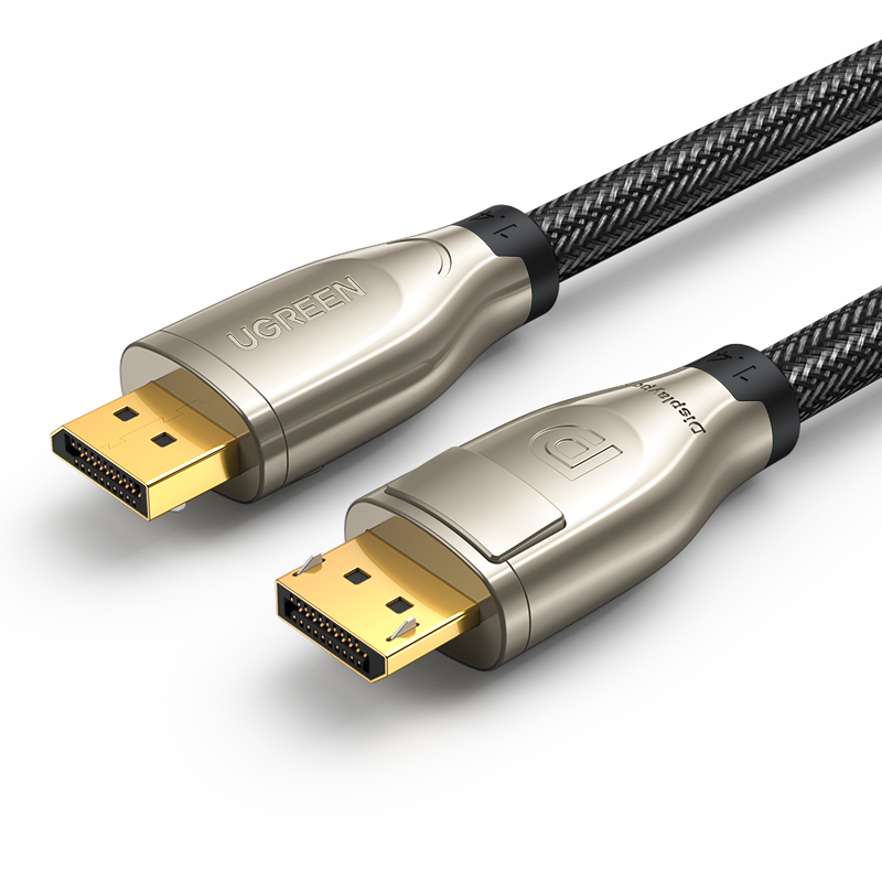 Кабель UGREEN DP112 (60843) 1.4 DP M/M Round Cable Zinc Alloy Shell в оплетке. Длина 2 м