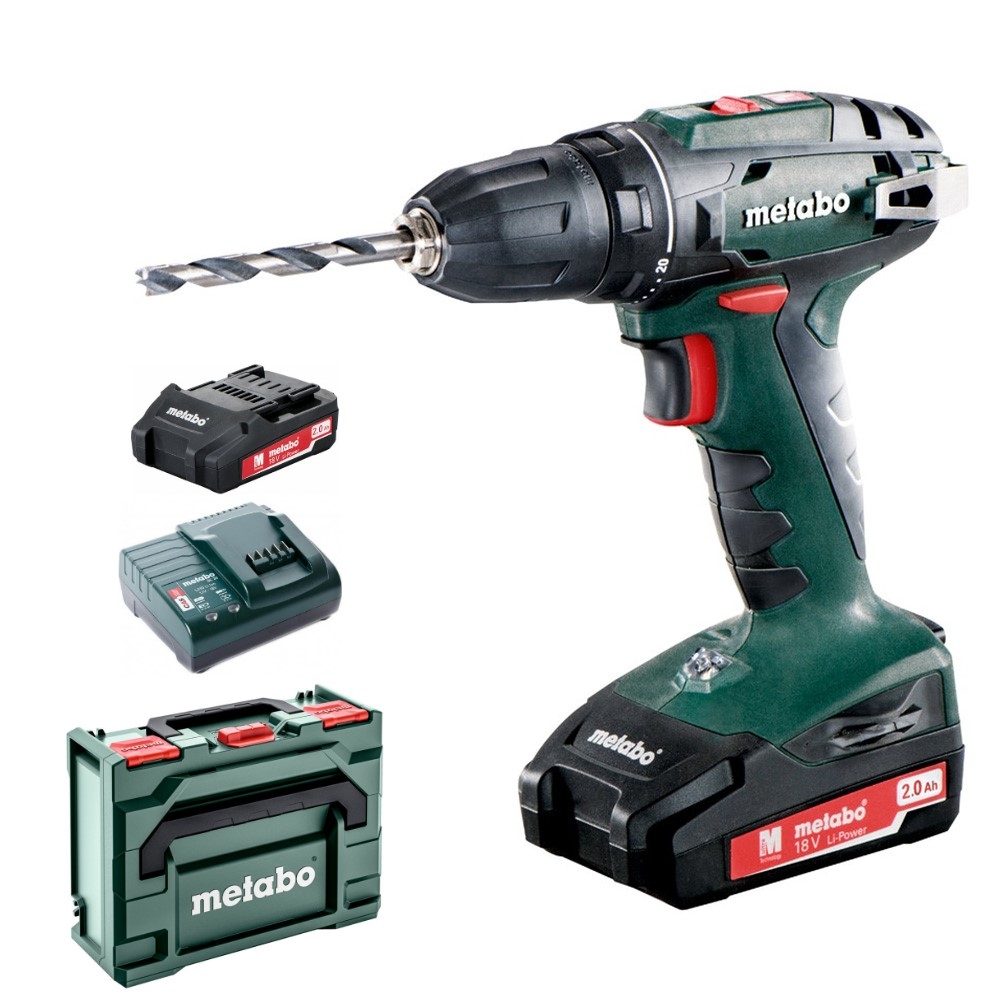 Metabo BS 18 Акк.др-шпв. 2х2.0 Ач, патрон 10мм, кейс