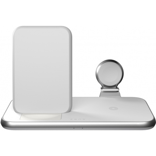ZENS Aluminium 4 in 1 Stand Wireless Charger with 45W USB PD - White