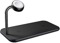 Беспроводное зарядное устройство ZENS Dual+Watch Aluminium Wireless Charger. Цвет черный