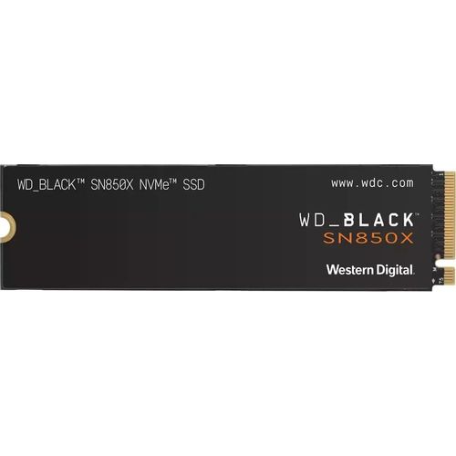 WD SSD Black SN850X, 2.0TB, M.2(22x80mm), NVMe, PCIe 4.0 x4, 3D TLC, R/W 7300/6600MB/s, IOPs 1 200 000/1 100 000, TBW 1200, DWPD 0.3 (12 мес.)