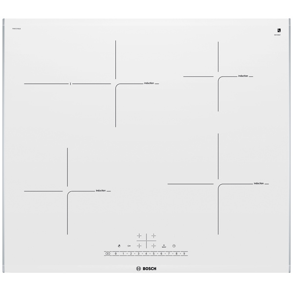 Индукционная варочная поверхность BOSCH PIF672FB1E [ст-керамика, конф.:4, инд.-4, белый]