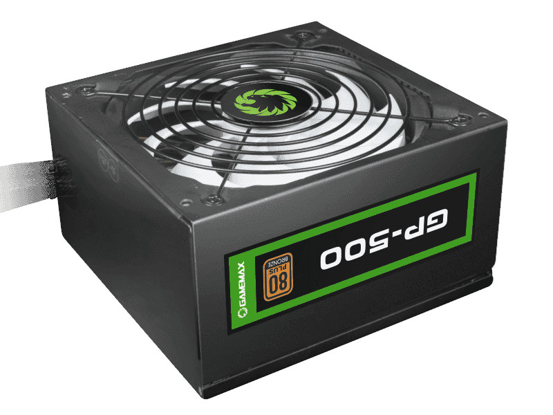 Блок питания GameMax GP-500G 500 Вт [80+ Gold, ATX vATX 12V 2.31, APFC, 120 x 120 мм fan, 4+4 pin CPU, 6+2 pin x2 PCI-E, 5 SATA]