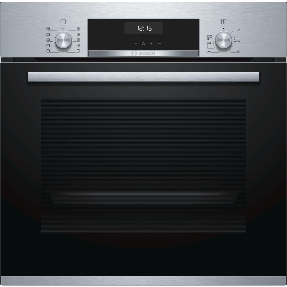 Электрический духовой шкаф Bosch HBJ558YS0Q [66 л, каталит., гриль, конв., дисплей, серебристый, черный]