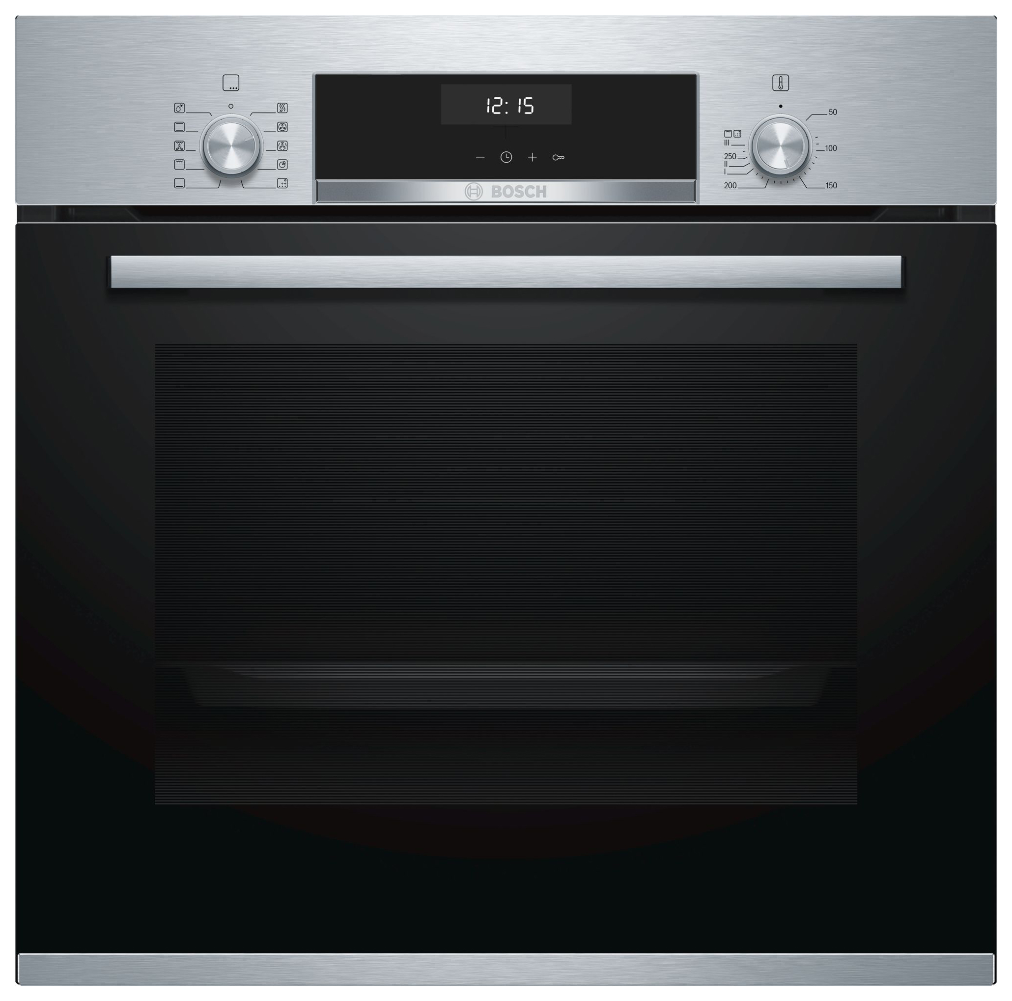 Электрический духовой шкаф Bosch HBJ558YS0Q [66 л, каталит., гриль, конв., дисплей, серебристый, черный]