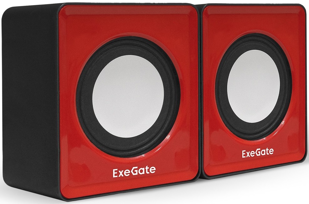 Колонки 2.0 ExeGate Disco 140 [6 Вт, питание - USB порт, красный, черный]
