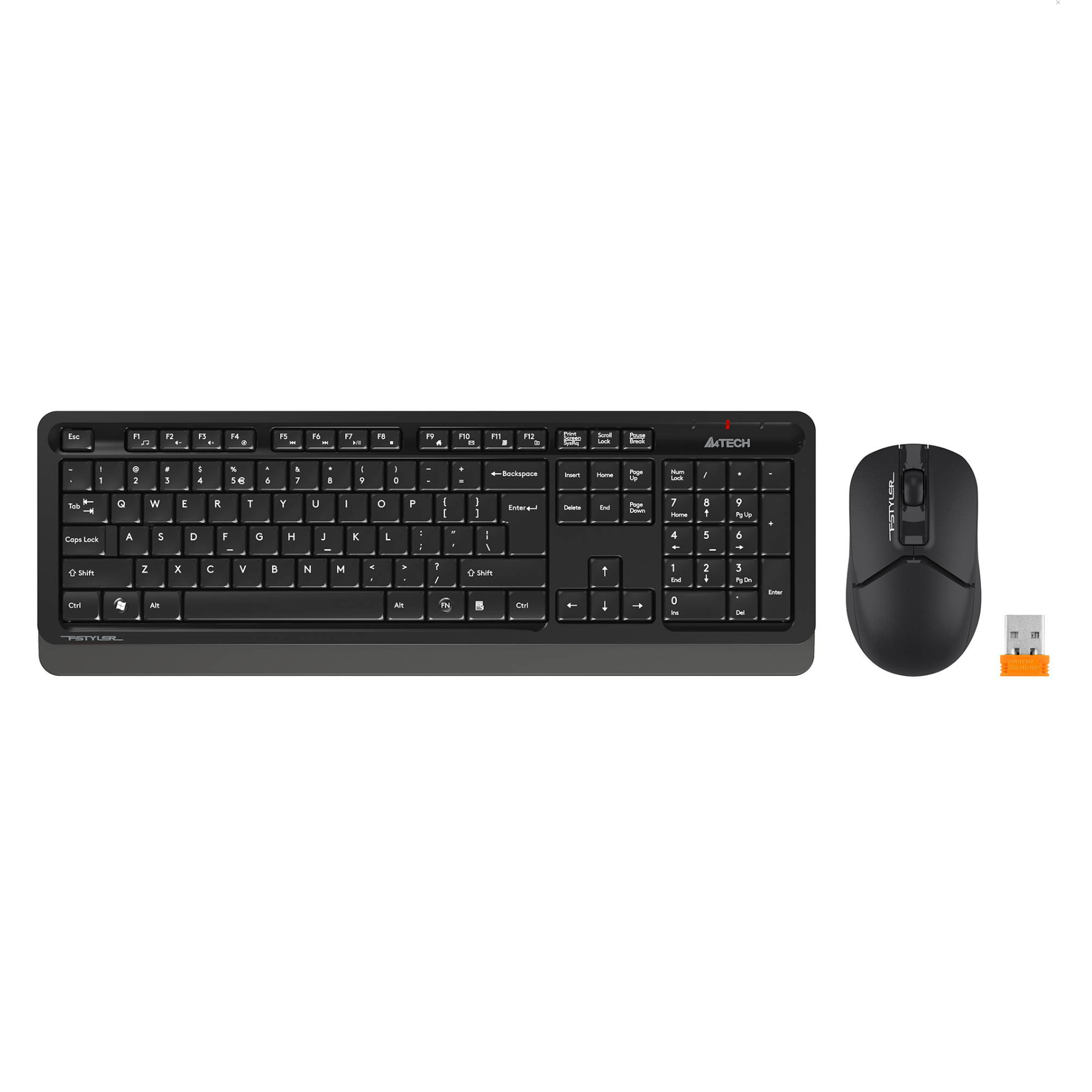 Комплект (клавиатура+мышь) A4TECH Fstyler FG1012, USB, беспроводной, черный