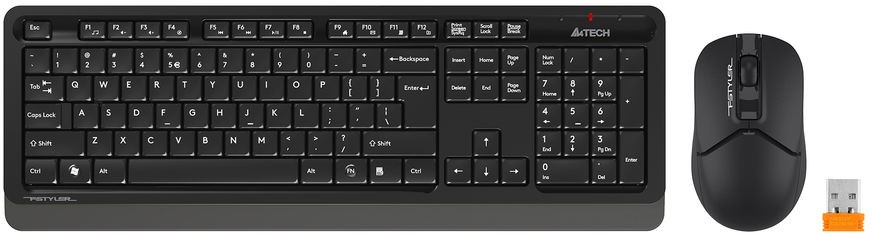 Комплект (клавиатура+мышь) A4TECH Fstyler FG1012, USB, беспроводной, черный