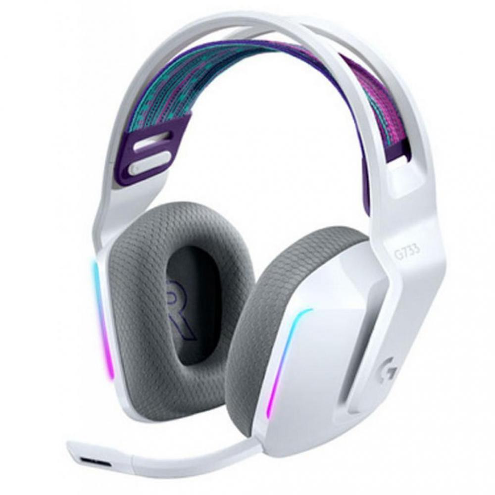 Наушники игровые беспроводные Logitech G733 LIGHTSPEED WHITE закрытые, 7.1, радиоканал, белые]