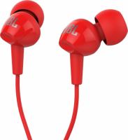 Гарнитура JBL C100SI, 3.5 мм, вкладыши, красный