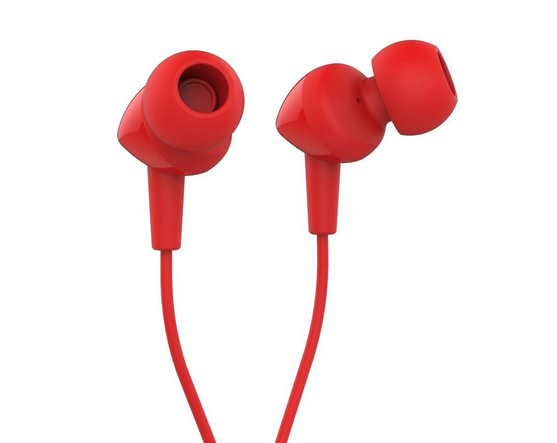Гарнитура JBL C100SI, 3.5 мм, вкладыши, красный