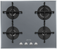 Газовая варочная поверхность Smeg PV164S2 [закал. стекло, конф.-4,  реш.-чугун, серебристый]