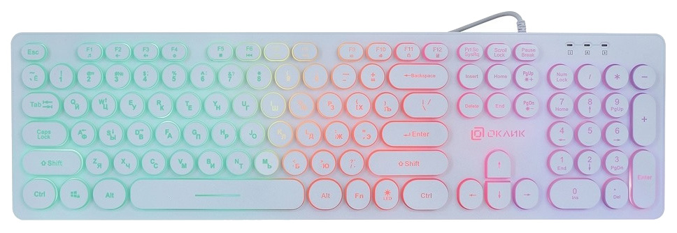 Клавиатура Oklick 420MRL,  USB, белый [1091227]