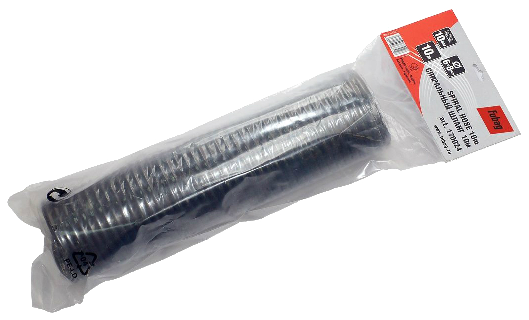 Шланг FUBAG спиральный с фитингами, рапид-нейлон, 10бар, 6х8мм, 10м, 170024