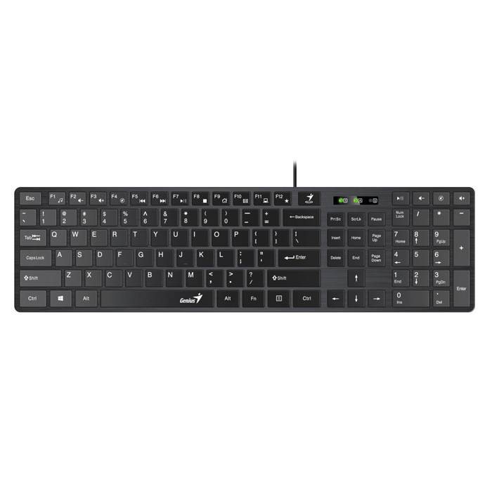 Клавиатура проводная Genius SlimStar 126, мембранная, USB, белый (31310017410)