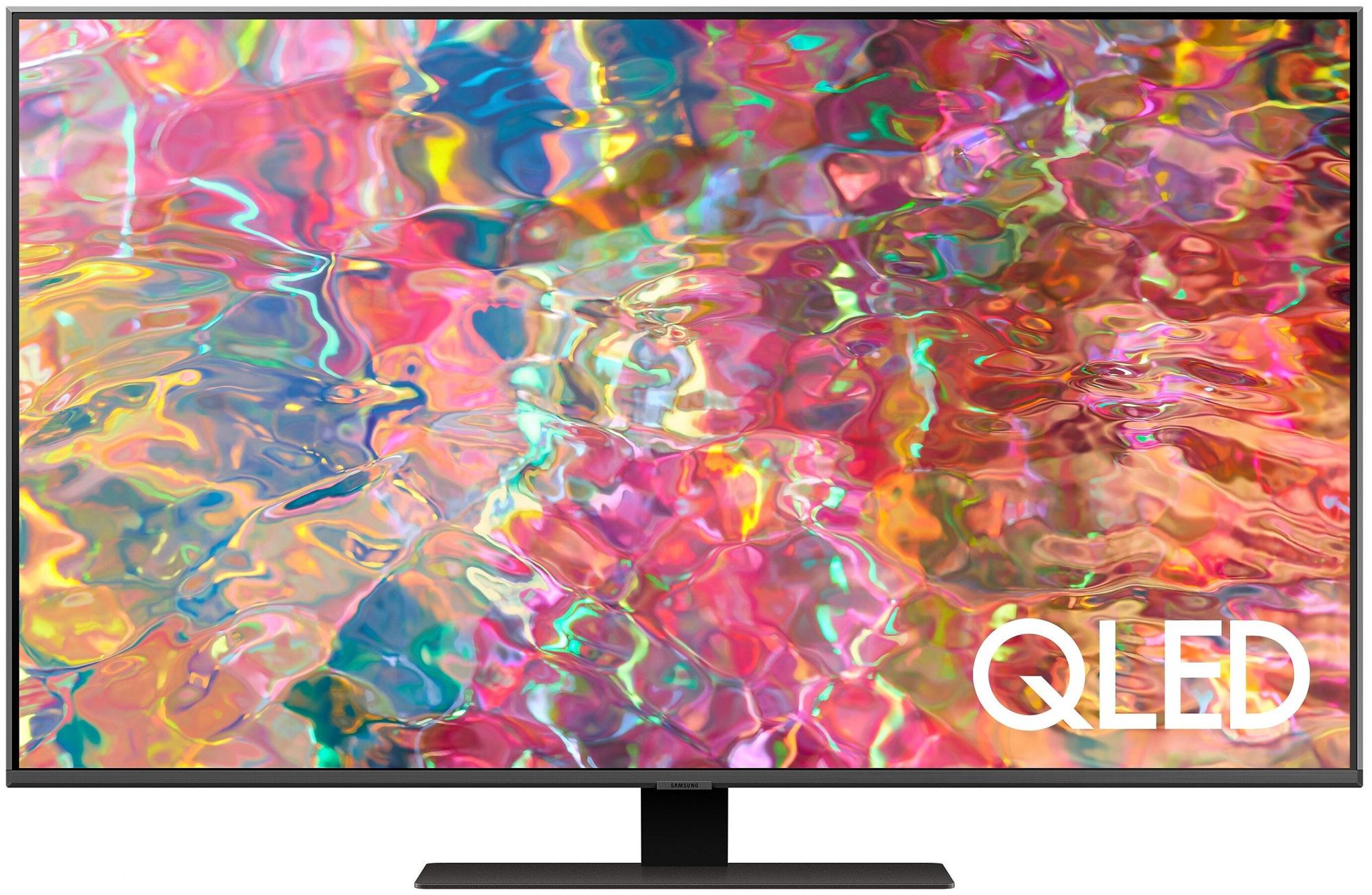 50" Телевизор Samsung QE50Q80BAUXCE, QLED, 4K Ultra HD, серебристый, СМАРТ ТВ, Tizen OS