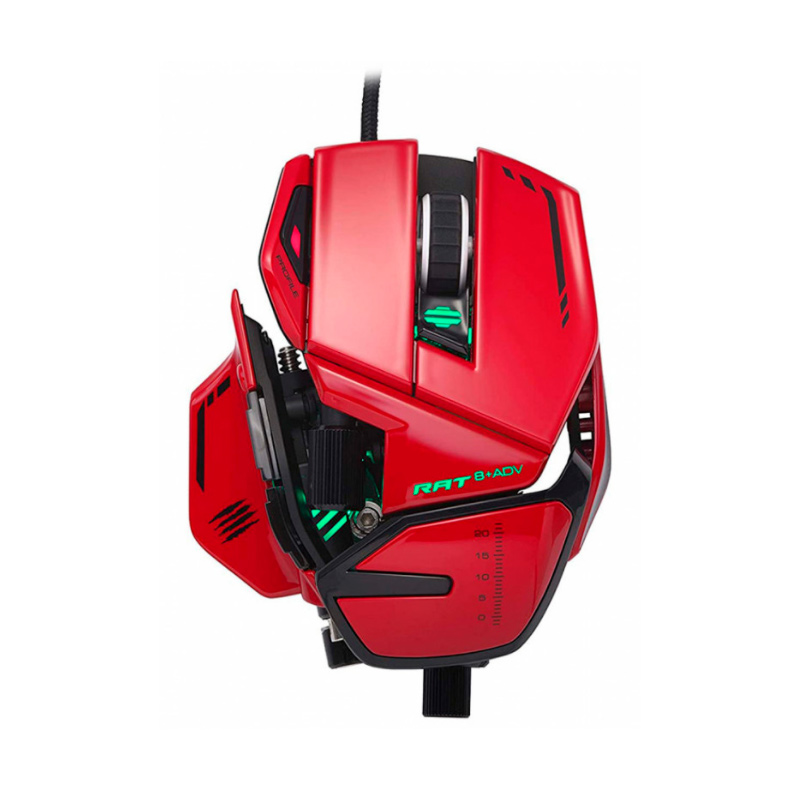 Мышь проводная Mad Catz R.A.T. 8+ ADV, 20000dpi, оптическая светодиодная, USB, красный