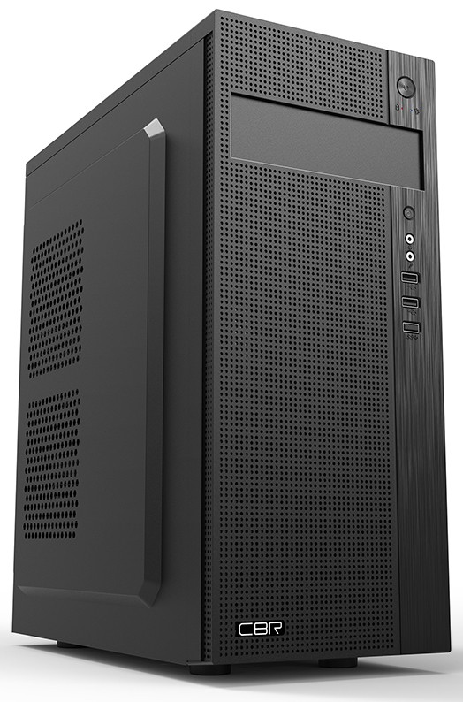 Корпус CBR PCC-ATX-E185-WPSU ATX Miditower E185, без БП, 2*USB 2.0, HD Audio+Mic, Black