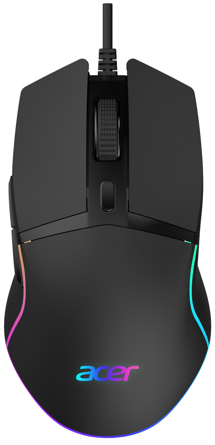 Мышь проводная ACER OMW121, 6400dpi, оптическая светодиодная, USB, черный