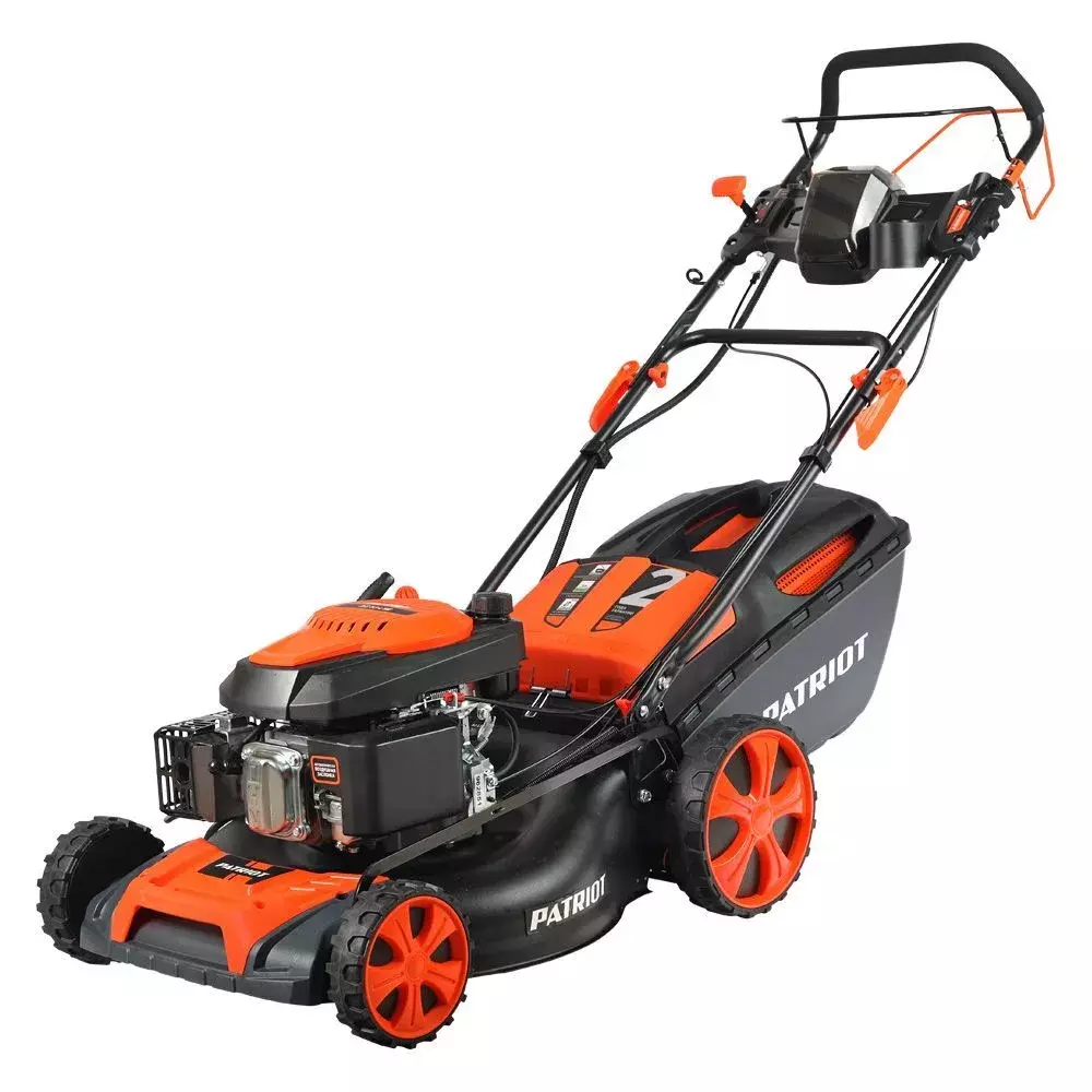 Бензиновая газонокосилка PATRIOT PT 400, 3.5 л.с., 41 см, серый/оранжевый