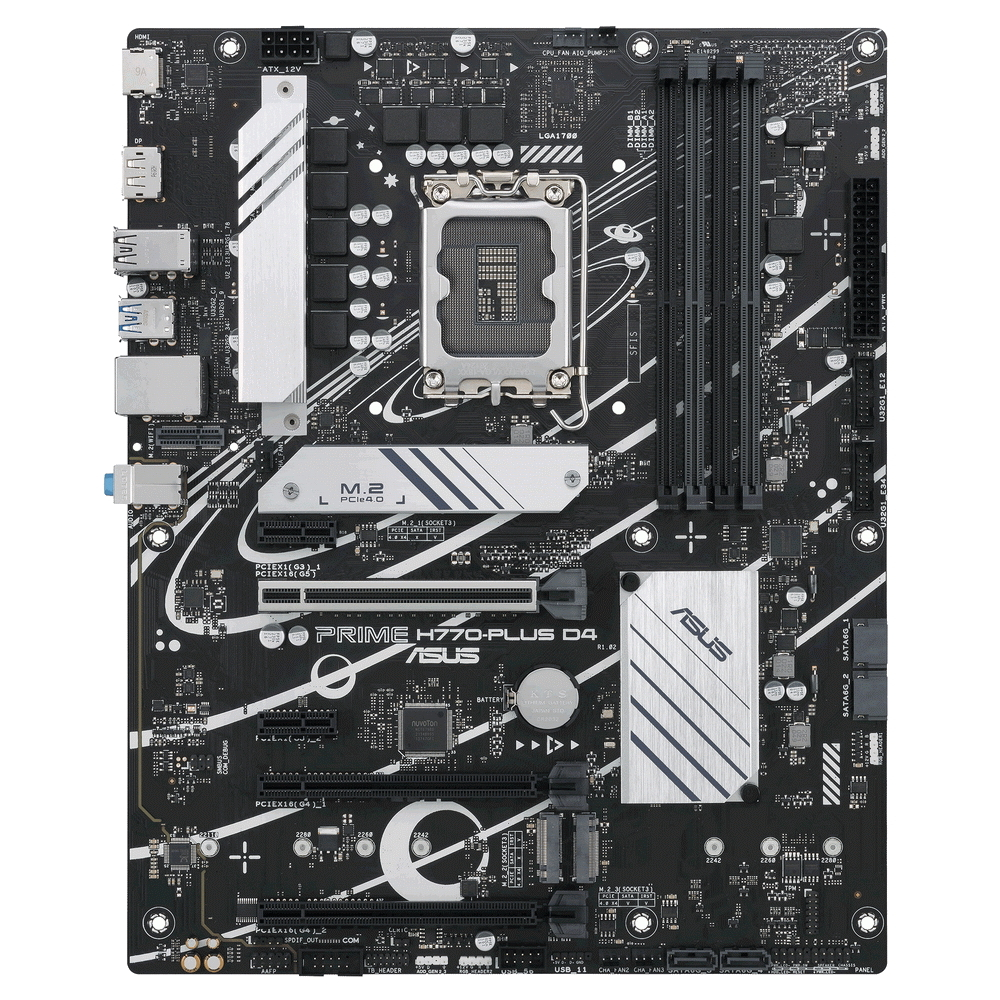 Материнская плата Asus PRIME H770-PLUS D4 Soc-1700 Intel H770 4xDDR4 ATX AC`97 8ch(7.1) 2.5Gg RAID