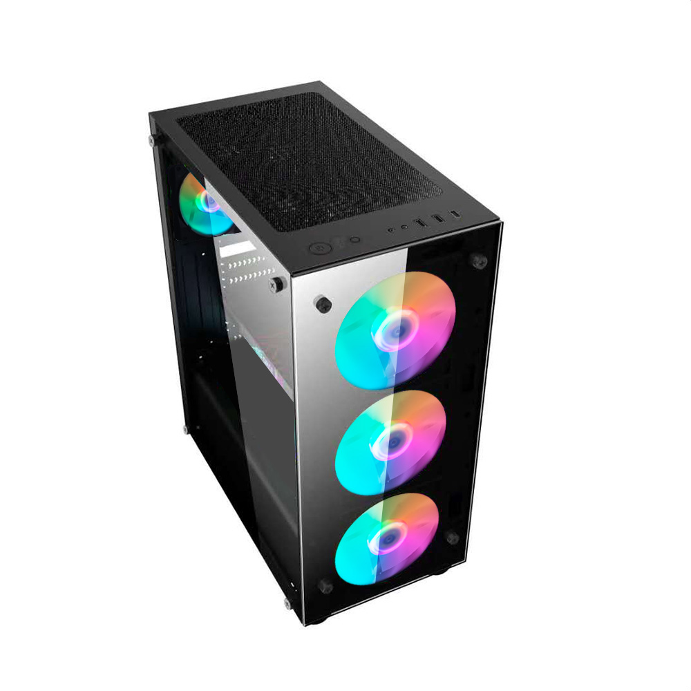 Корпус 1STPLAYERV3-A-4G6 FIRE DANCING V3-A / ATX, tempered glass / 4x 120mm LED fans inc. / V3-A-4G6